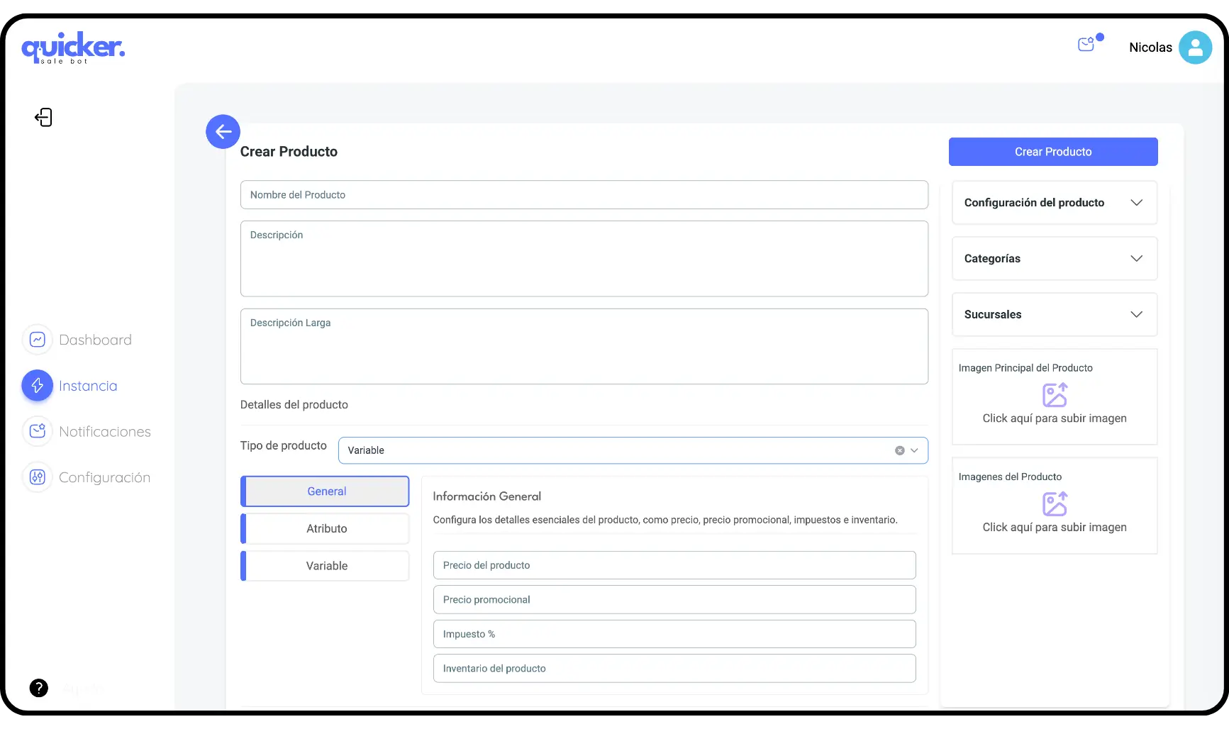 Ecommerce en Quickerbot